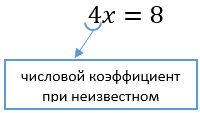 числовой коэффициент при неизвестном