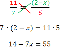 решение уравнения через правило пропорции