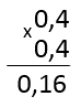 умножение 0,4 на 0,4 в столбик